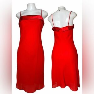 VTG 90s Y2K Red Slip Dress | Jump Apparel | Romantic Minimal | USA Made Size 7/8